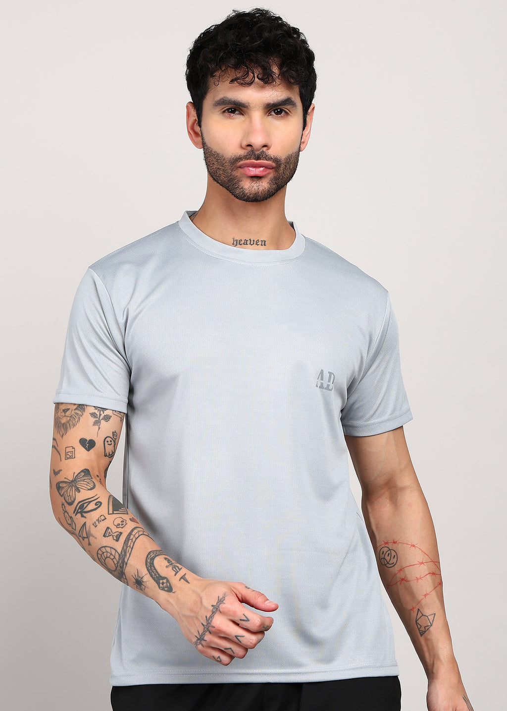 ADFitwear Men's Grey Gym T-Shirt – Fitness Training Top
