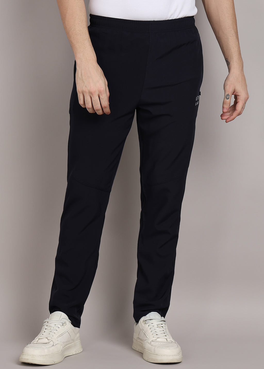 ADFitwear Men's Navy Blue Lycra Track Pants – Gym & Sports