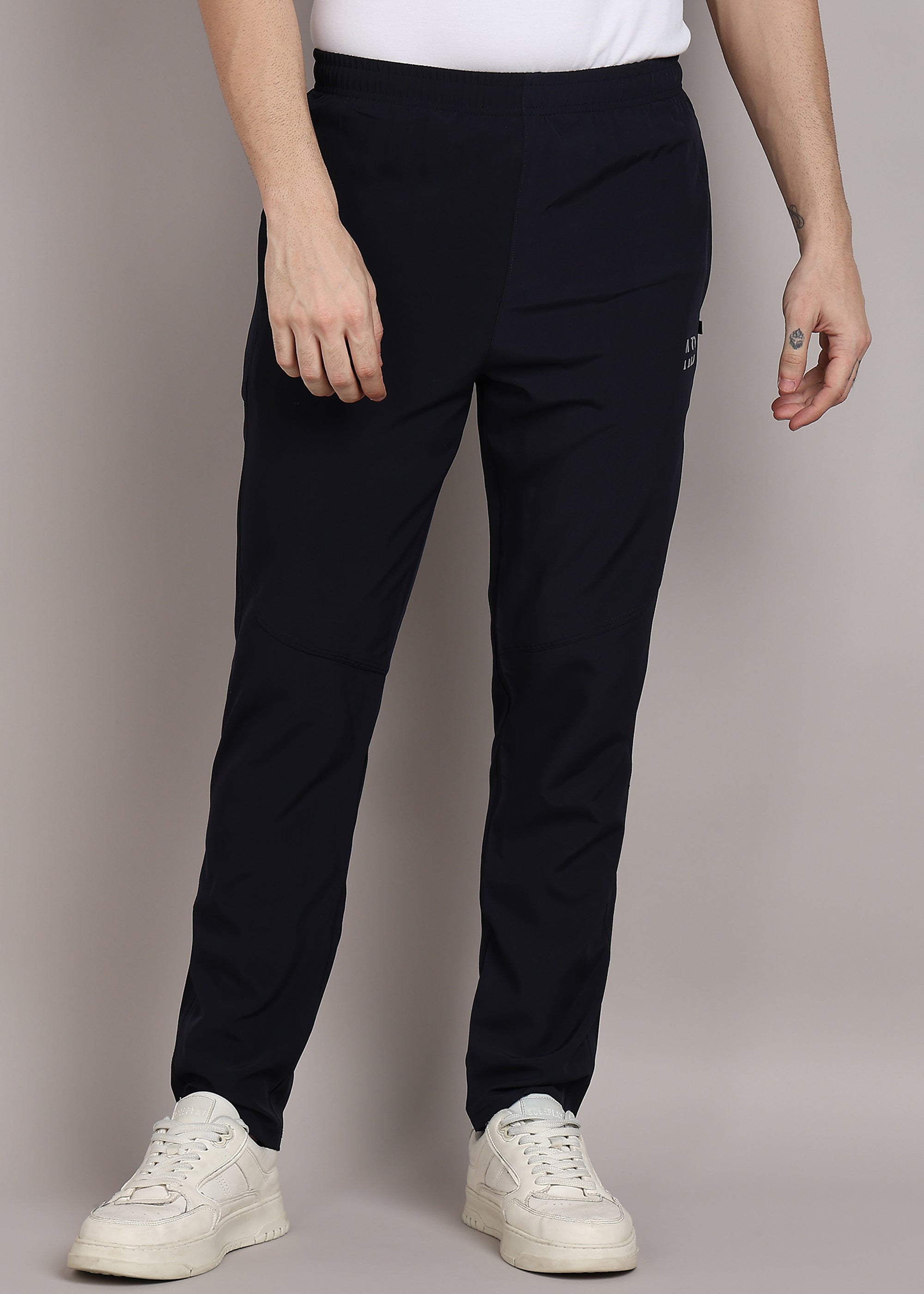 ADFitwear Men's Navy Blue Lycra Track Pants – Gym & Sports