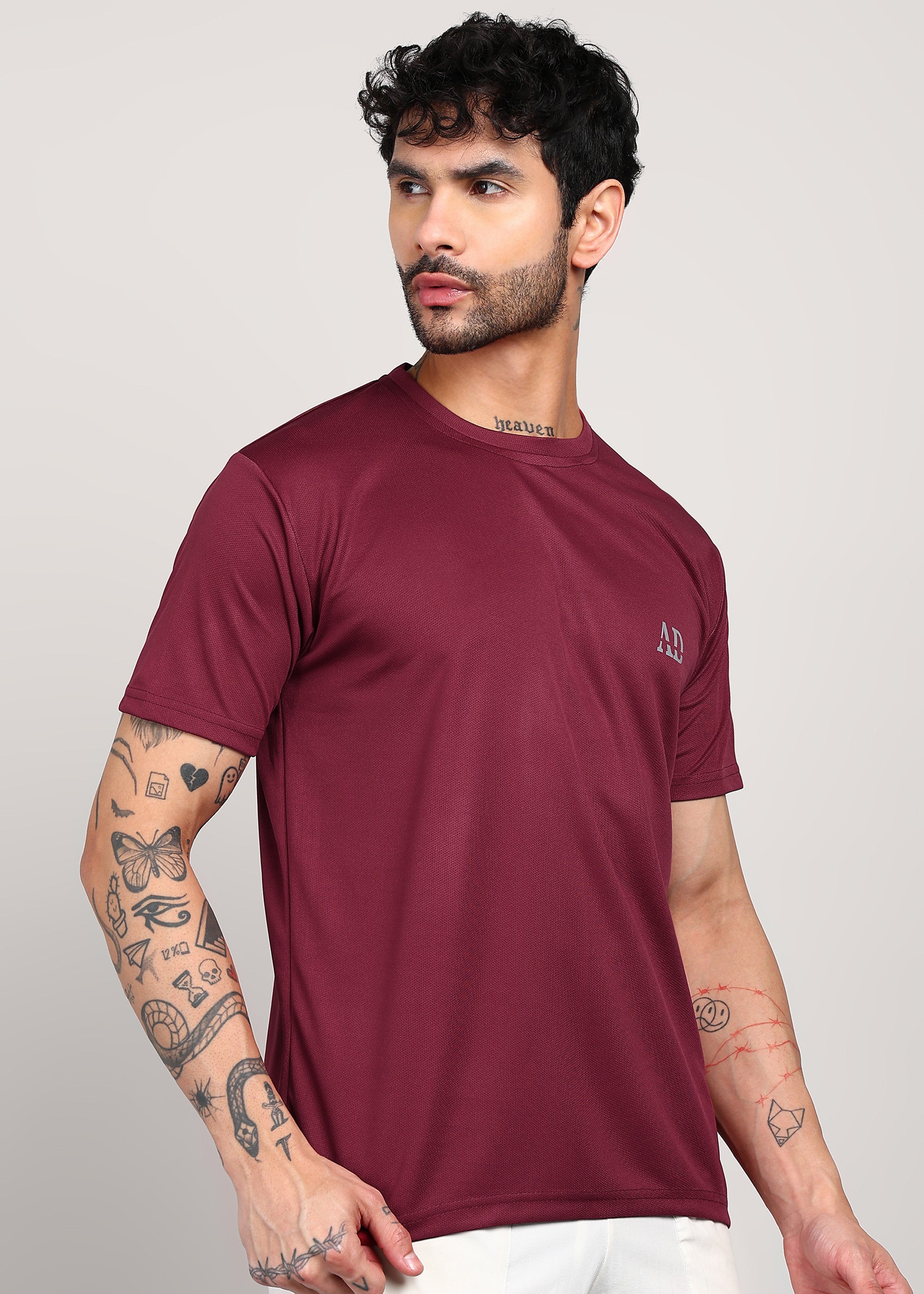 ADFitwear Men's Maroon Gym T-Shirt – Sports Activewear