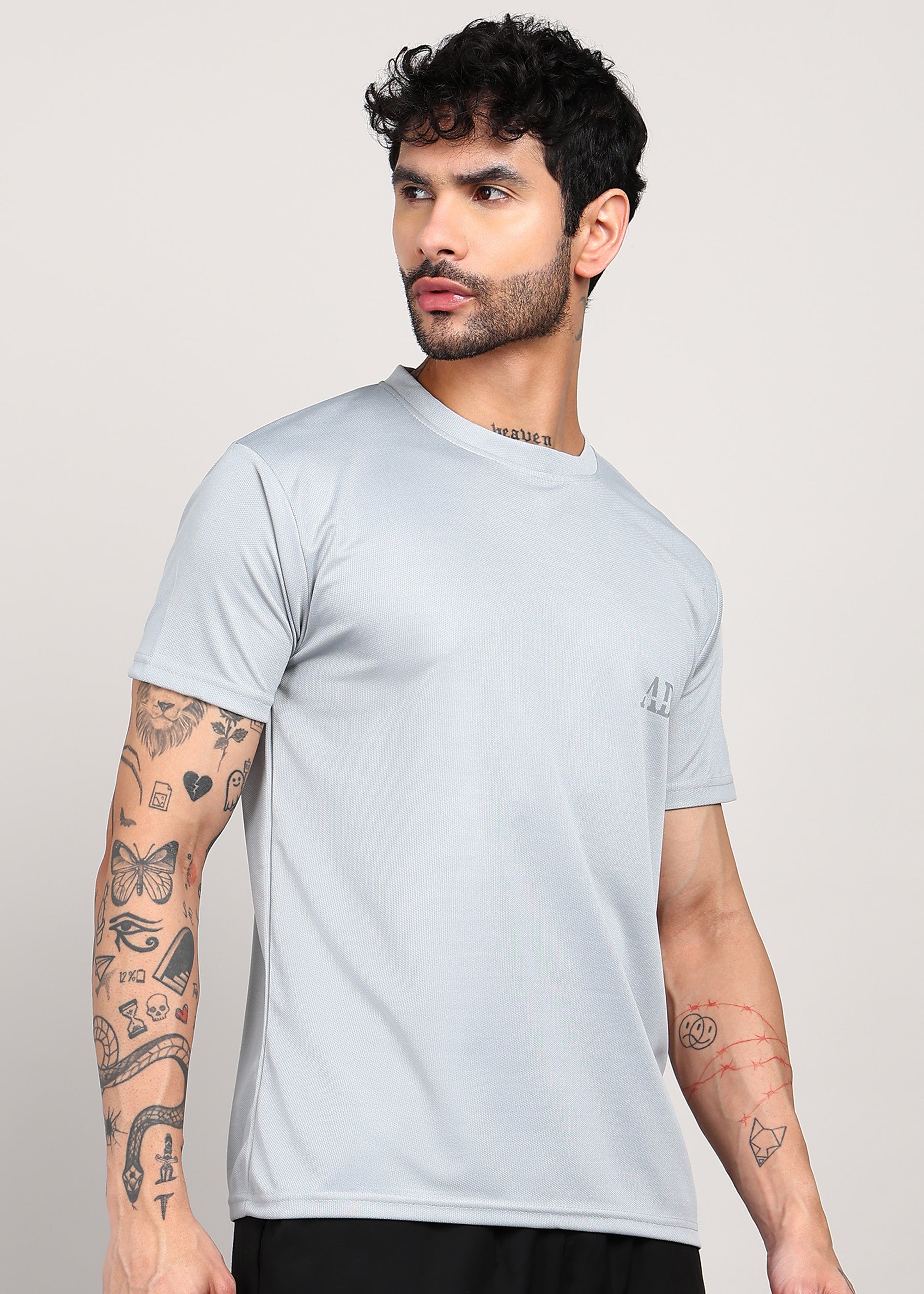 ADFitwear Men's Grey Gym T-Shirt – Fitness Training Top