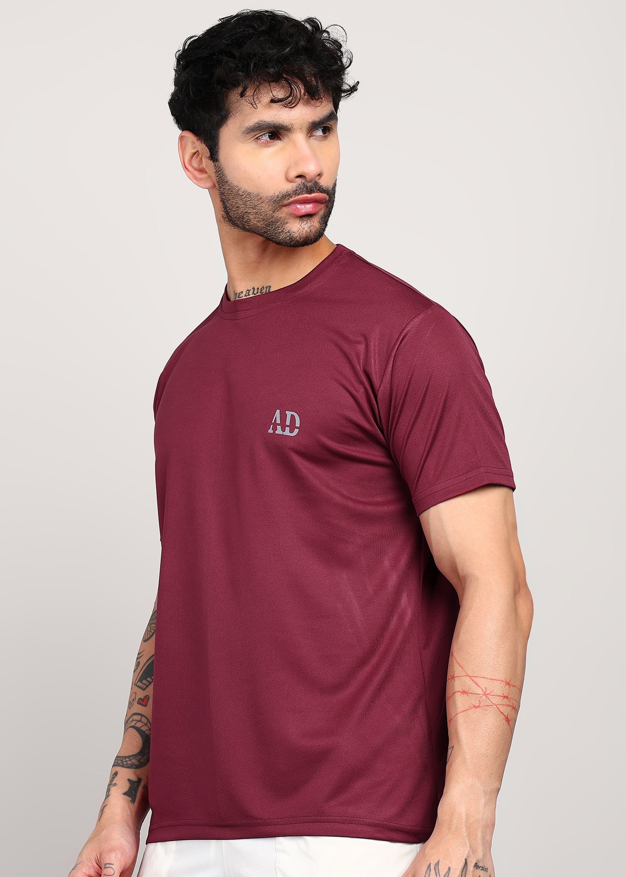 ADFitwear Men's Maroon Gym T-Shirt – Sports Activewear