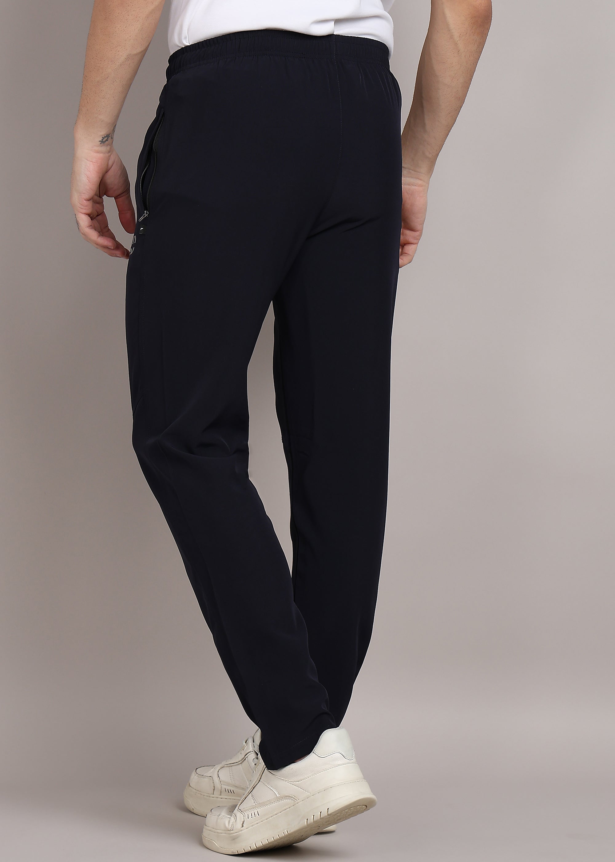 ADFitwear Men's Navy Blue Lycra Track Pants – Gym & Sports