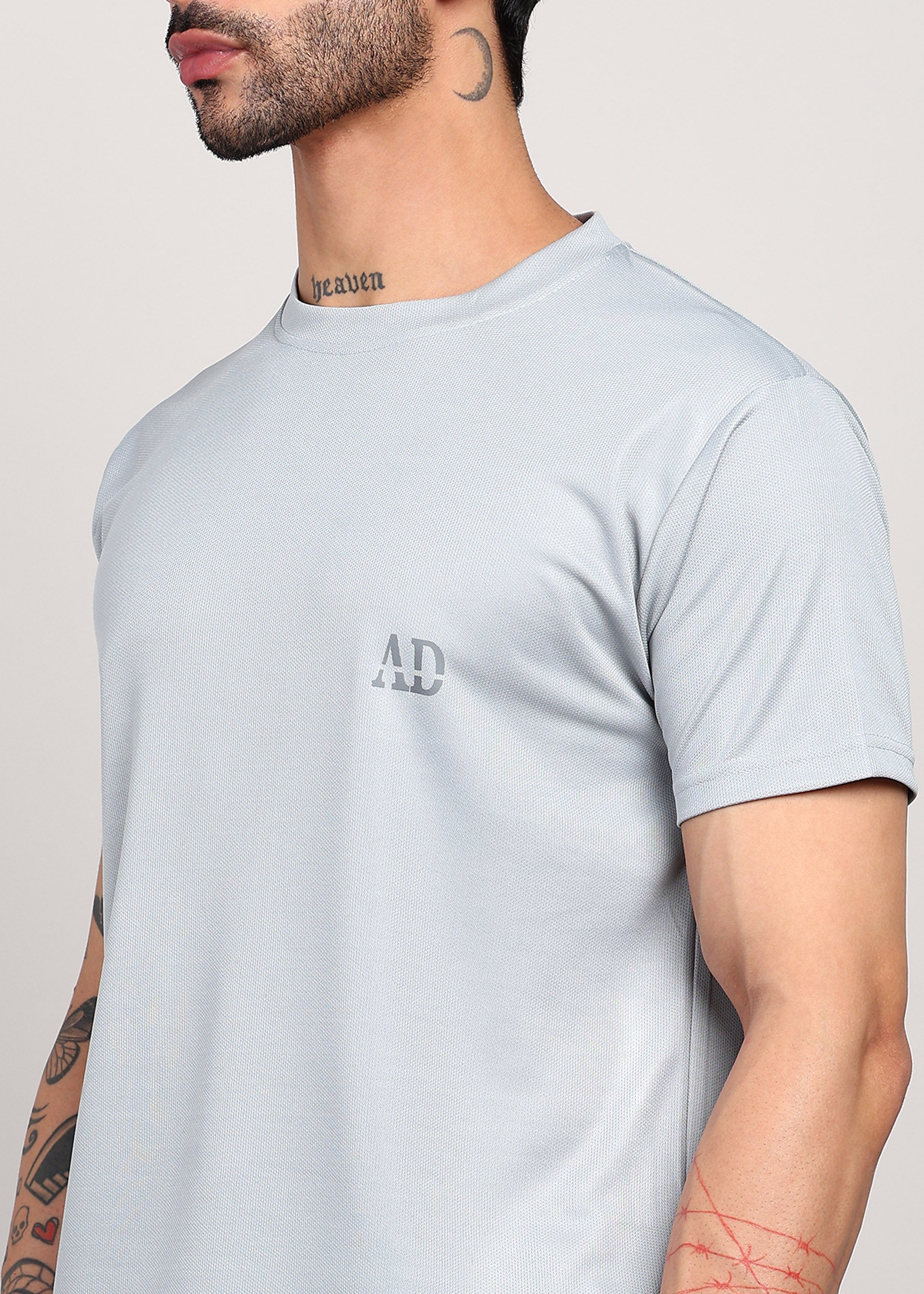 ADFitwear Men's Grey Gym T-Shirt – Fitness Training Top