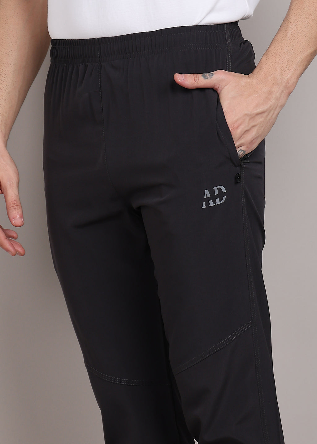 ADFitwear Men's Dark Grey Lycra Track Pants – Activewear
