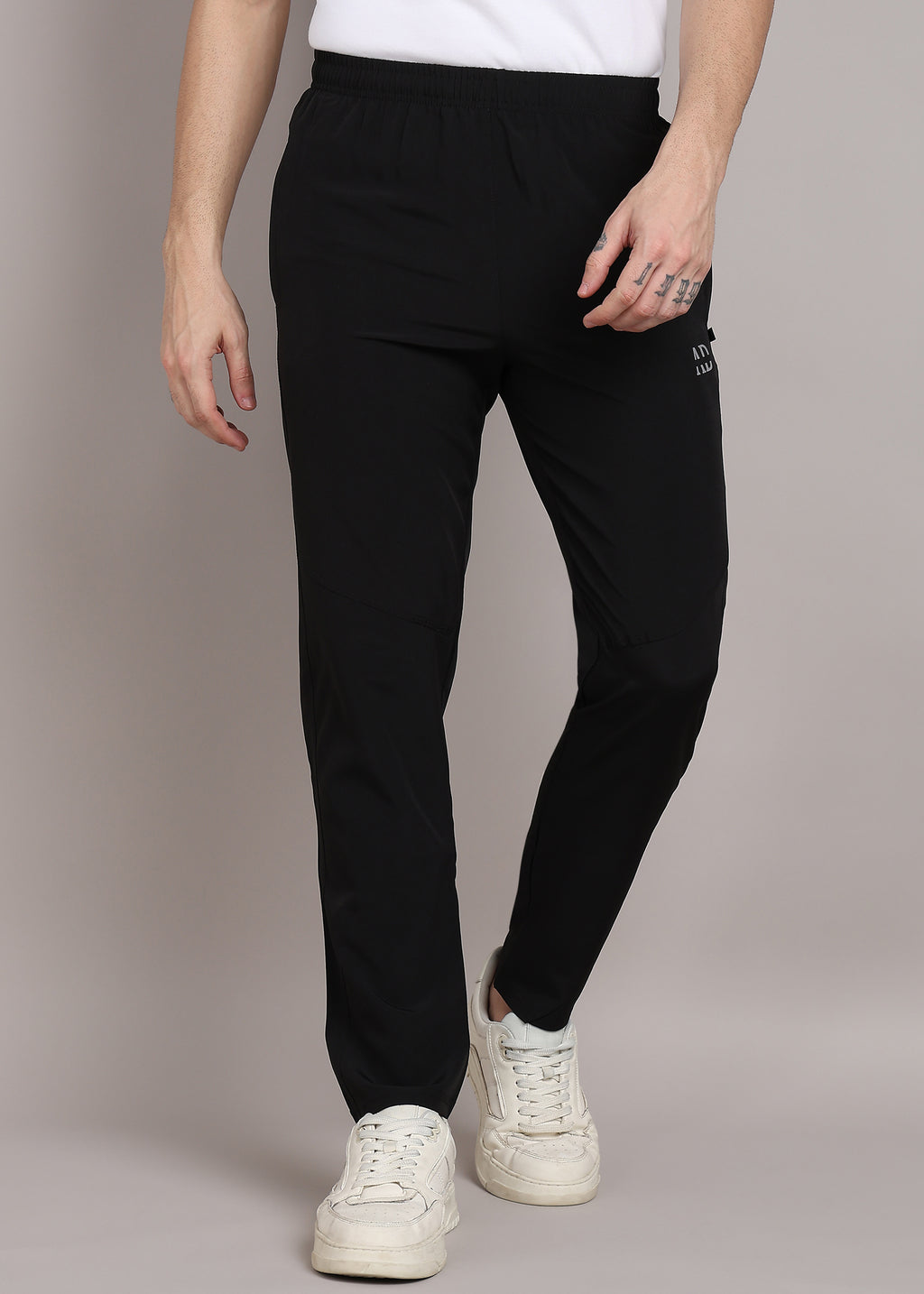 ADFitwear Men's Black Lycra Track Pants – Workout Bottoms
