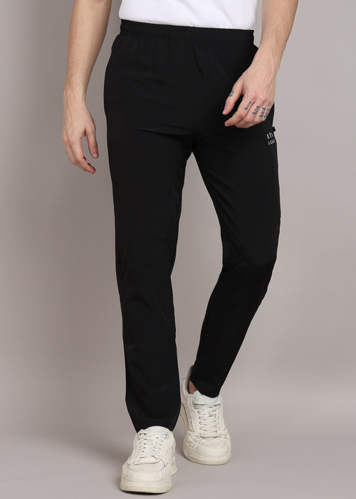 ADFitwear Men's Black Lycra Track Pants – Workout Bottoms