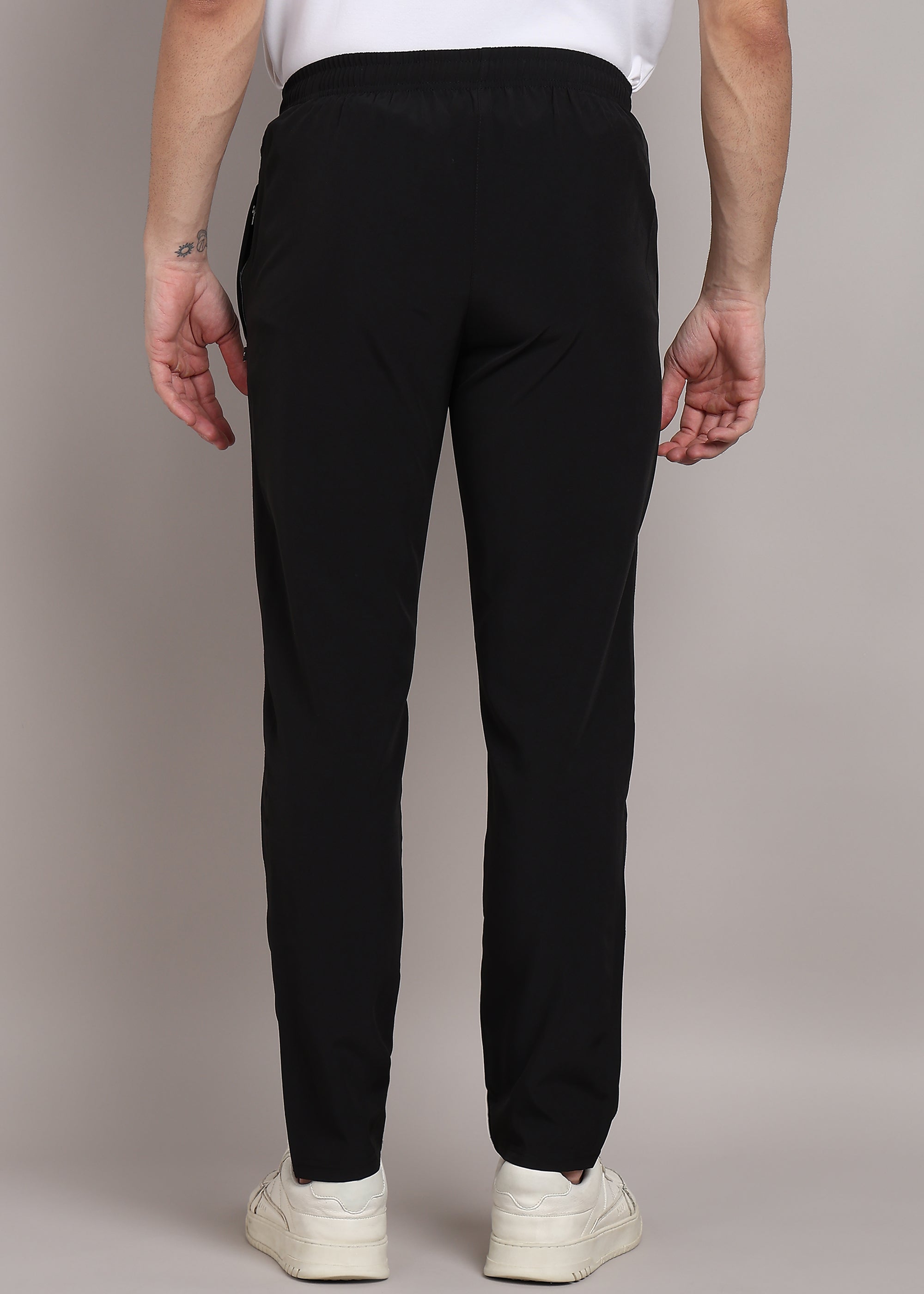 ADFitwear Men's Black Lycra Track Pants – Workout Bottoms