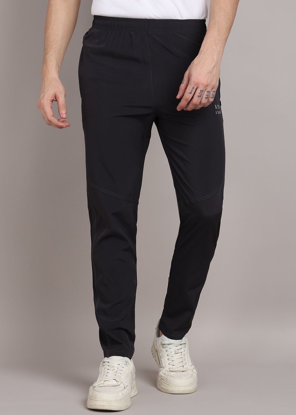 ADFitwear Men's Dark Grey Lycra Track Pants – Activewear