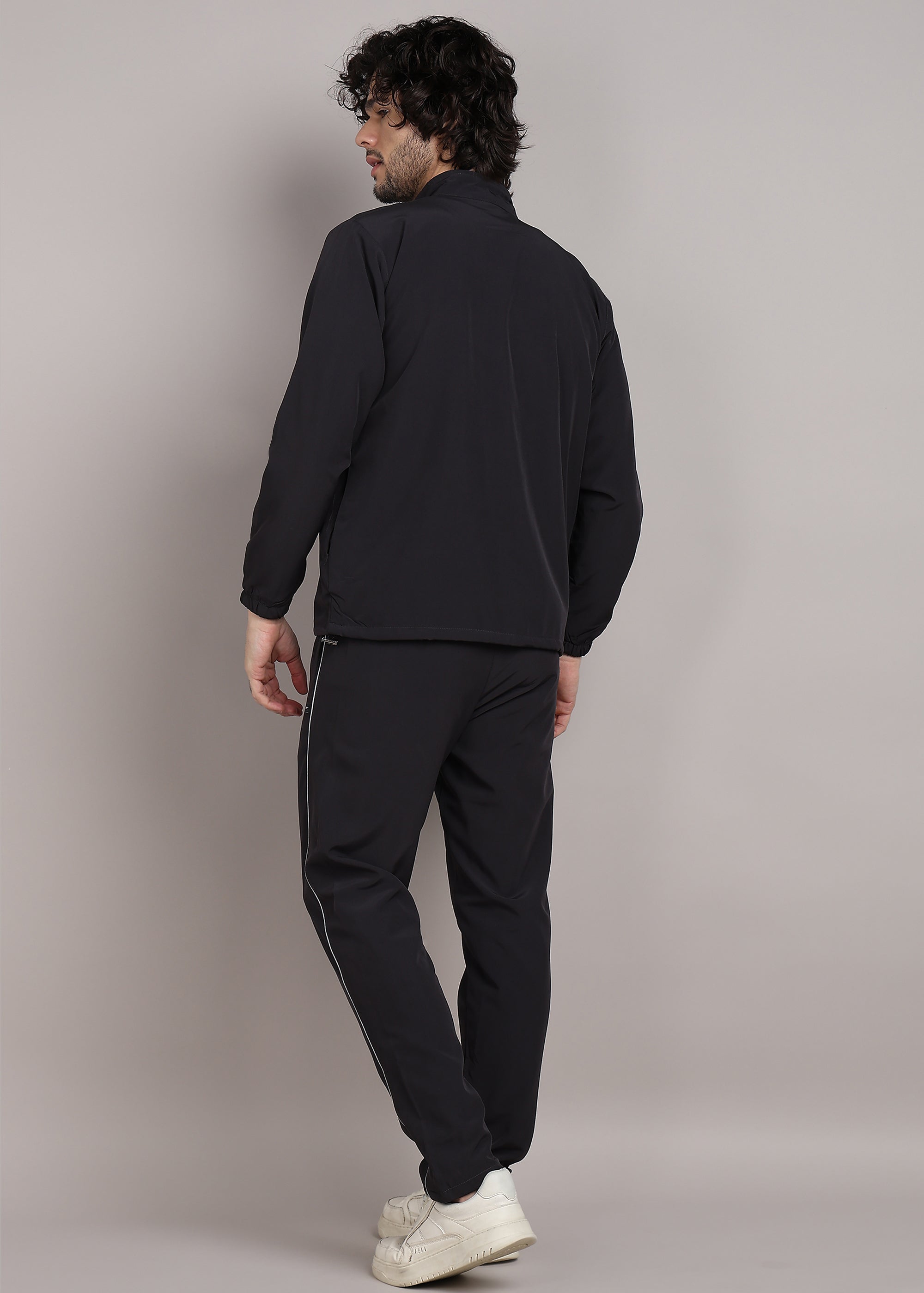 ADFitwear Men's Black Lycra Tracksuit – Fitness Training Set