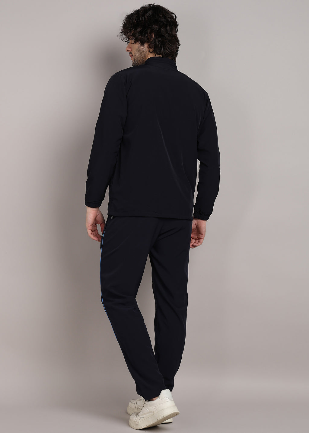 ADFitwear Men's Navy Blue Lycra Tracksuit – Gym & Sports Set